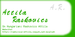 attila raskovics business card